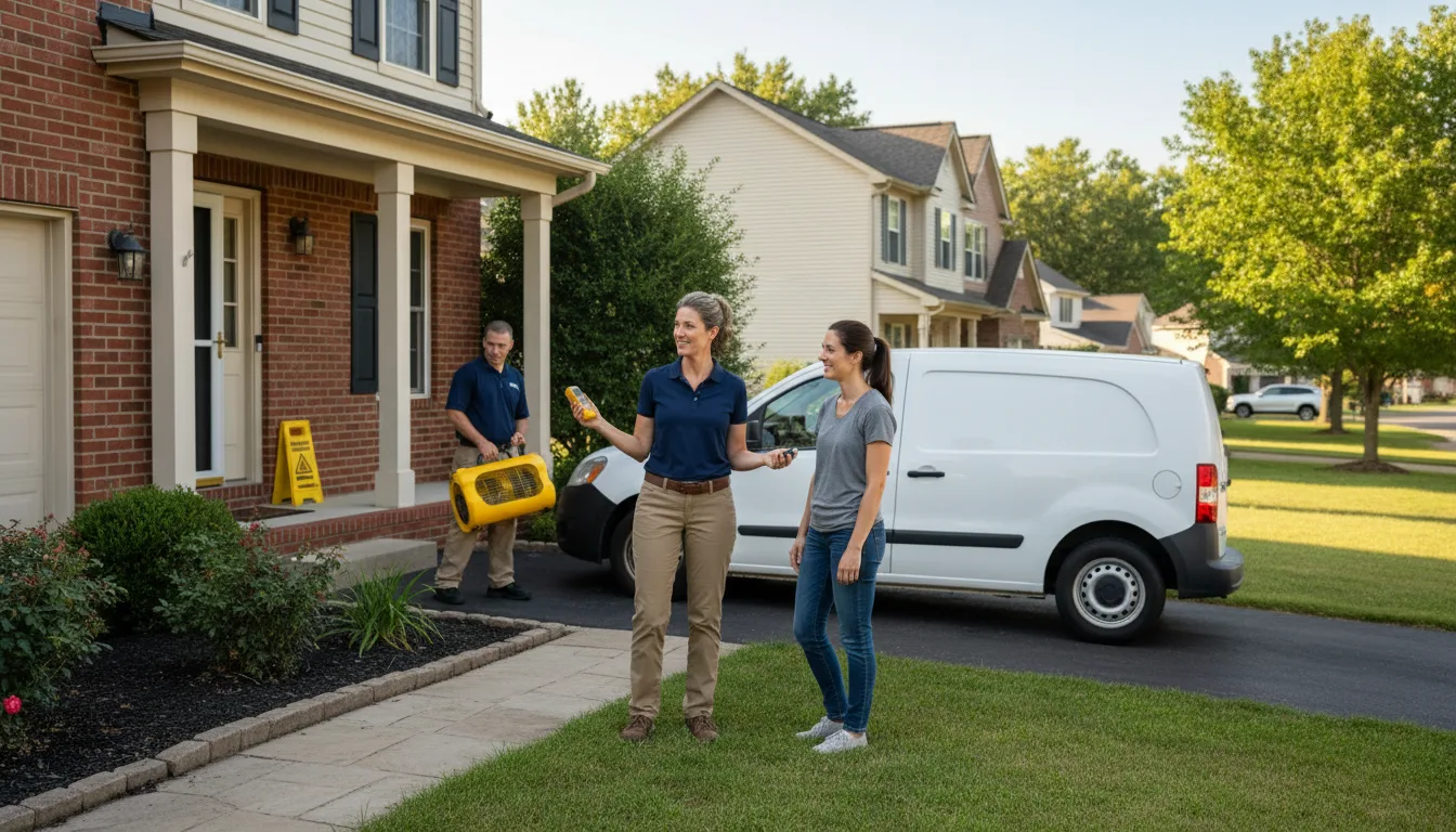 Residential water damage restoration in Piper City, IL